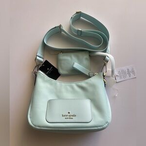 Kate Spade Green Crossbody Bag with Silver Accents